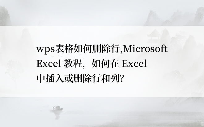 wps表格如何删除行,Microsoft Excel